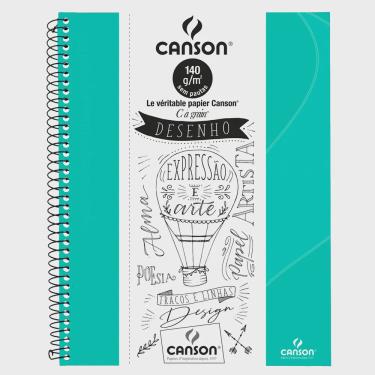 Imagem de Caderno Desenho Canson Verde Tifany Sem Pauta A4 140gr 40 Folhas - 71406818BR