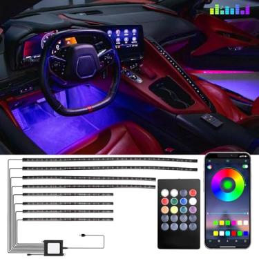 Imagem de Fita de LED adequada para Corvette C8 2020-2025 Baía do Motor Side Cove Welcome Footwell RGB LED Strip Lights Interior Car Lights Strip