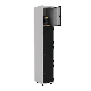 Imagem de Armário Roupeiro Aço 4 Portas Guarda Volume Ea701 Preto
