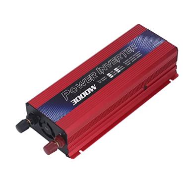 Imagem de Asixxsix Inversor de energia de carro, conversor de energia de onda senoidal de 3000 W CC 12 V para CA 110 V/220 V com saídas CA e porta de carregamento USB, ventilador de refrigeração embutido, carregador de carro, inversor de energia, adaptador de carro para laptop (vermelho)