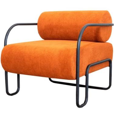 Imagem de Poltrona para Sala e Escritório Base de Metal Mansk - Konfort, Linho T