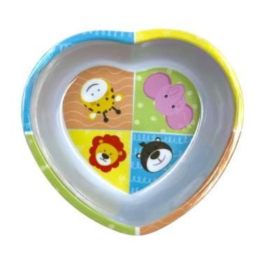 Imagem de Prato De Bebe Alimentação Infantil Coração 13,5 X 12,5cm 1Un - ECOS, A