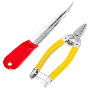 Imagem de VILLCASE Ferramenta de reparo de vime, ferramenta de tecelagem de vime para conserto de cesta de móveis de vime, tesoura de reparo de móveis ao ar livre, tesoura para pátio, plástico, cadeira de vime,