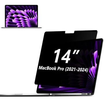 Imagem de Protetor de Tela de Privacidade Adeway MacBook Pro 14" (2021–2024,M1-M4,Pro,Max), Anti-Espião, Filtra Luz Azul, Fácil Encaixe, Anti-Reflexo Fosco, Bloqueia Luz Azul & UV, Design Fino, Prático Viagem
