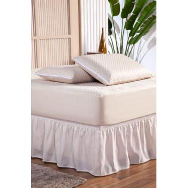 Imagem de Kit Capa Protetor de Colchão King Impermeável + 2 Protetor de Travesse