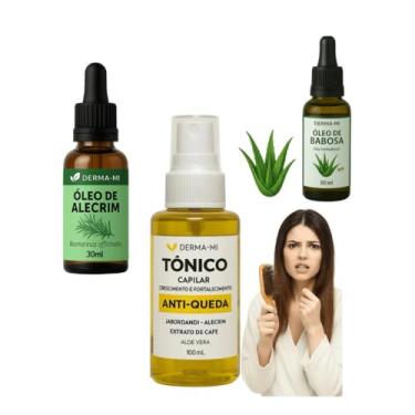 Imagem de Kit Capilar Tônico Anti-Queda + Óleo de Alecrim + Babosa – Crescimento, Fortalecimento e Hidratação Natural dos Cabelos