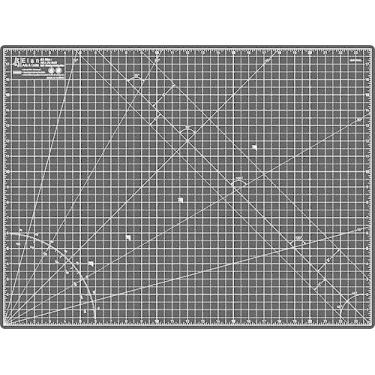 Imagem de Elan Tapete de corte A2 preto e acinzentado, tapete de artesanato de 5 camadas, tapete de corte autocura 24 x 18, tábua de corte de artesanato, tapete de costura imperial, tapete acolchoado, tapete para hobby, para costura, materiais acolchoados