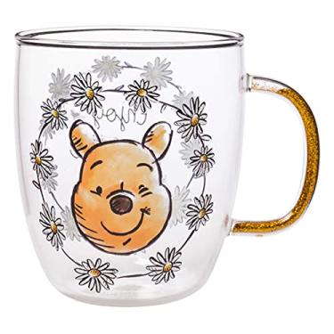 Imagem de Silver Buffalo Caneca de vidro Winnie the Pooh Everyone the Little Things 400 ml com alça de glitter