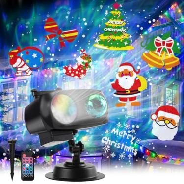 Imagem de ENJOY PET Luzes do Projetor de Natal de Halloween Ao Ar Livre, 14 Slides HD (Onda do Oceano 3D + Padrões) Luzes de Paisagem À Prova D'Água Ao Ar Livre Luzes do Projetor de Férias Internas para Quintal