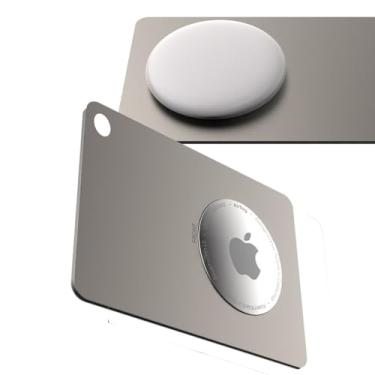 Imagem de PALAMEDE Suporte para carteira Airtag | Suporte de metal para AirTag, cartão de crédito ultrafino de 0,1 cm, porta-cartões de crédito duráveis para carteira Apple Air Tag, bolsa, mochila (prata)