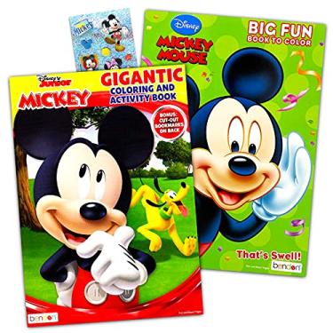 Imagem de Super conjunto de livros para colorir Mickey Mouse Clubhouse (conjunto com 2 livros e adesivos - com Mickey Mouse e Minnie Mouse)