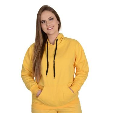 Imagem de Moletom Feminino Peluciado Com Capuz - Methodic, Amarelo, GG