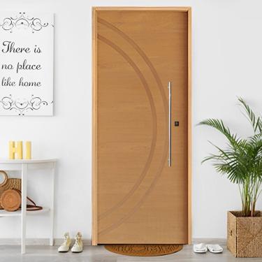 Imagem de Kit Porta De Madeira Pivotante 210X92Cm Batente 14Cm Fechadura 803 Rolete Externa 11 Imbuia