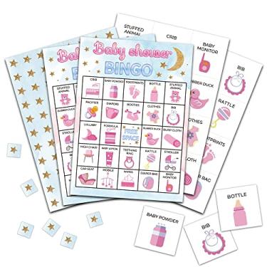Imagem de Baby Shower Bingo Games, Gender Neutral Baby Bingo Cards for 24 Players, Moon and Stars Card Game for Family Friends Activities, Twinkle Little Star Baby Shower Party Supplies Decorations (02)