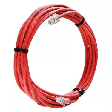 Imagem de Cabo De Rede Cat 6 Mpt Interno 15 Metros U/utp 4p X 23awg | Vermelho Com Conectores