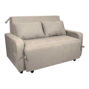 Imagem de Sofá-cama 138cm 2 Lugares Com Tecido Suede Multimóveis Cr45259 Bege