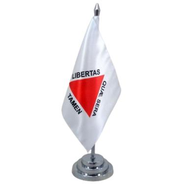 Imagem de Bandeira Mesa Dupla Face Minas Gerais Mastro 29 Alt. Cetim