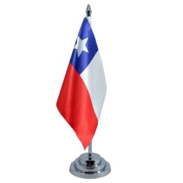 Imagem de Bandeira De Mesa Chile Com Mastro 29 Cm Altura