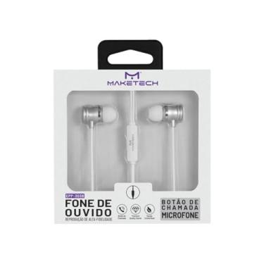 Imagem de Fone De Ouvido Com Microfone Maketech Epp-047b Fio 1,2m P3 - Branco