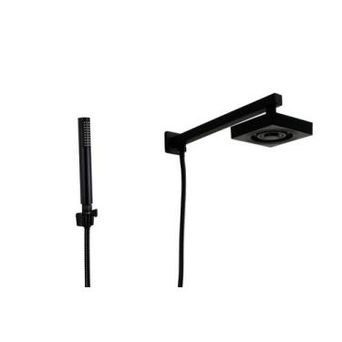 Imagem de Ducha AutoLimpante ABS Black Fosco com Ducha Manual Bastão - AMG Metai