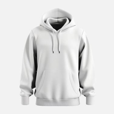 Imagem de Moletom Liso Feminino Blusa De Frio Com Capuz - Hs, Branco, M