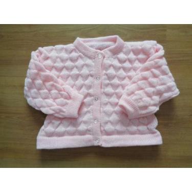 Imagem de casaco blusa de bebe em trico inverno  - Eliane baby, Rosa, P