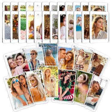 Imagem de ESRICH Pacote com 36 molduras magnéticas de acrílico para geladeira, mini porta-retratos, molduras magnéticas de dupla face para geladeira, mini moldura transparente, presentes (6 x 9 cm)