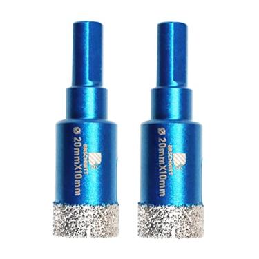 Imagem de Conjunto de brocas de núcleo de diamante seco, BRSCHNITT 2 pçs/pacote 4/5 polegadas (20 mm) broca de núcleo de serra de diamante com haste triangular para telha de porcelana cerâmica pedra granito mármore