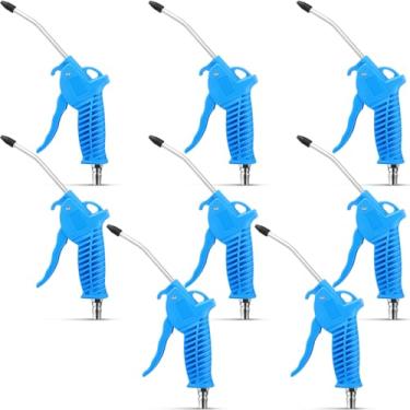 Imagem de Gisafai 8 peças pistola sopradora de ar azul com ponta de borracha pistola de ar de alto fluxo para compressor ferramentas de sopro de ar para casa, carro, garagem, loja, detalhe de limpeza industrial