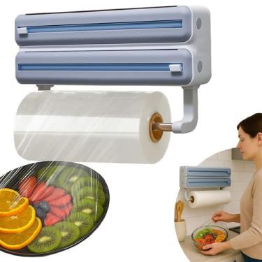 Imagem de Suporte Plástico Com Cortador Para Papel Alumínio Filme E PVC Completo