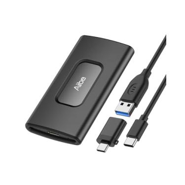 Imagem de Aiibe Unidade externa de estado sólido de 2 TB, USB C, SSD portátil USB 3.2 geração 2, até 1050 MB/s, disco rígido externo SSD externo de 2 TB para iPhone 15/Pro, laptop, Mac e PS4 (preto)