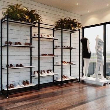 Imagem de Conjunto Estante Cremalheira Central Com 11 Prateleiras Para Loja - Co