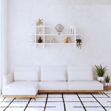 Imagem de Nicho Branco Suspenso Sala Minimalista Decoração Livros - Bihouse Móve