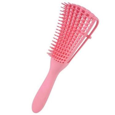 Imagem de Pente Escova Polvo Rosa Desembaraçar Cacheados E Crespos - Hairdo
