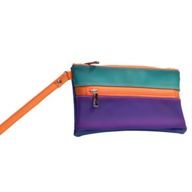 Imagem de Bolsa Clutch Clotchilde, Bolsa de Mão Artesanal em Silicone Roxa, Azul, Laranja e Verde Neon