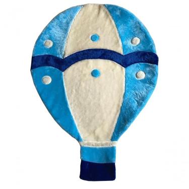 Imagem de Tapete Pelúcia Balão 1,25M X 90Cm Quarto Infantil Base Emborrachado - Azul