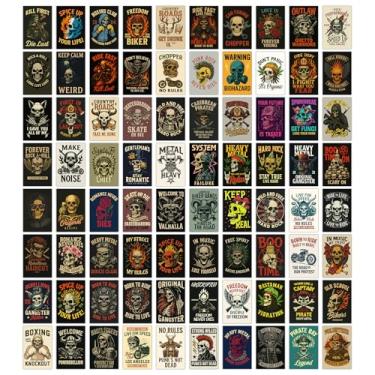 Imagem de Condinas 80 peças vintage rock posters punk gótico caveira cartões capa álbum colagem, arte de parede de quarto 10 cm x 15 cm