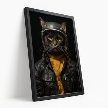 Imagem de Quadro Decorativo Forte e Corajoso Com Moldura Frase Cristã Motivacional Fé Força Deus Preto Branco Frontal Inspirador Bíblia Esperança Jesus