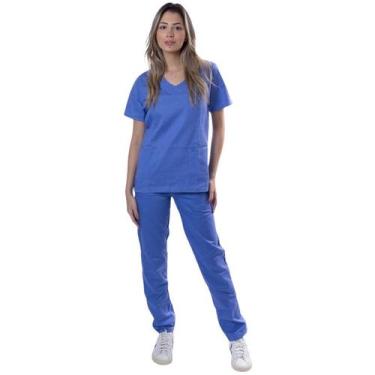 Imagem de Calça Scrub Pijama Hospitalar Cirurgico Azul - FARDAS EXPRESS, GG, Azu