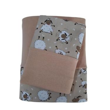 Imagem de Jogo de Lençol Mini Cama 3 Peças Malha 100% Algodão Ovelha Bege Malha Nude Arrumadinho