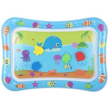 Imagem de Tapete Infantil de Água Inflável para Bebê Almofada Sensorial Interativa Brinquedo Baby Educativo 48,5x67,5cm (Oceano)