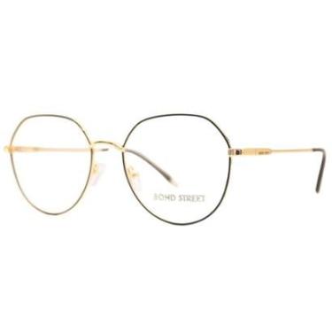 Imagem de Óculos de Grau Bond Street Dourado Preto BS52235 C07-54-Feminino