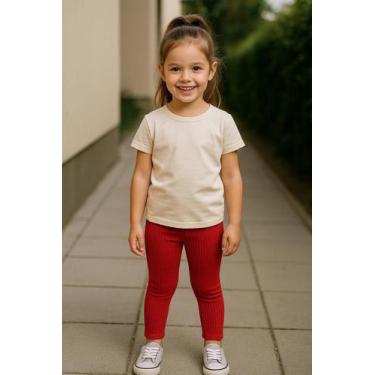 Imagem de Calça Legging Infantil Canelada Menina 1 ao 4 bebê - VDM Modas, Coral,