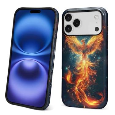 Imagem de Punmada Capa para iPhone Qwert Pro Max, capa rígida híbrida à prova de choque de silicone para iPhone Qwert Pro Max Spread Wings Fire Phoenix
