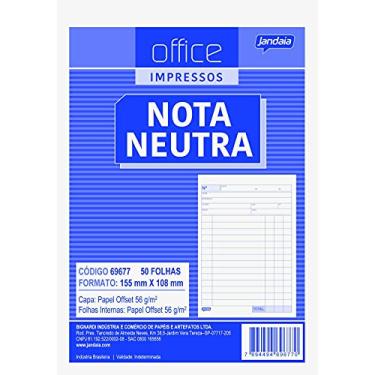 Imagem de Nota Neutra 108x155 mm 50 Folhas, Pacote com 20, Jandaia