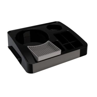 Imagem de Bandeja Organizadora Portátil Preta De Servir Chá Café Leite - OUTRAS 