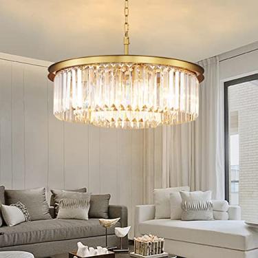 Imagem de Lt-vt Lustres de Cristal de Cobre Modernos Contemporâneos Luminárias de Teto Mini Lustre 3 Camadas 8 Luzes Pingente Iluminação Sala de Jantar Lustre D22 (Cobre)