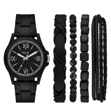 Imagem de Folio Relógio masculino preto com três ponteiros (modelo: FMDFL6083)