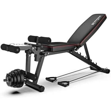 Imagem de Banco De Peso Dobrável, Banco De Treino Plano De Declínio Inclinado Dobrável Ajustável Para Academia Em Casa, Pesos Multi-exercício Para Homens Banco De Halteres