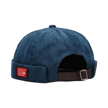 Imagem de Gorro Unissex De Veludo Ajustável Sem Aba Hip Hop Streetwear Retro Doc